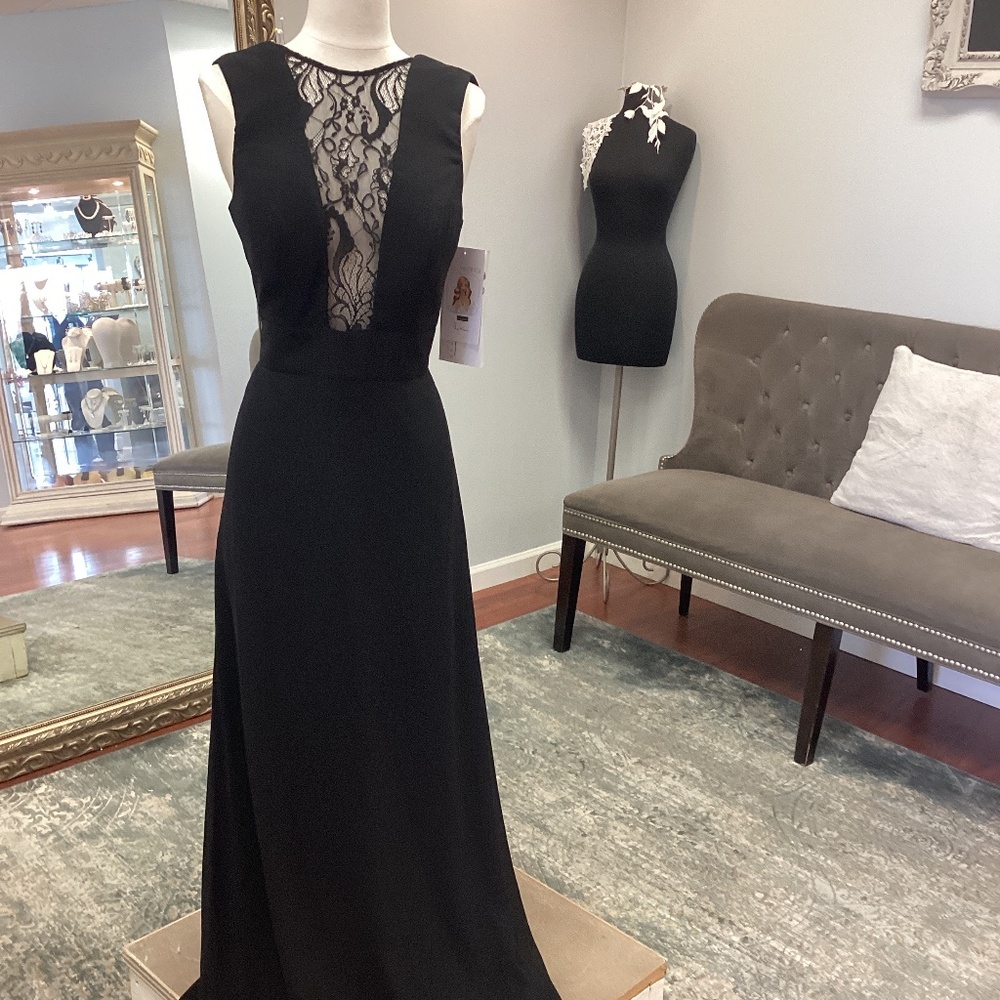 Formal Mother of the Bride Gown, Special event Lace deep V, and back detailing